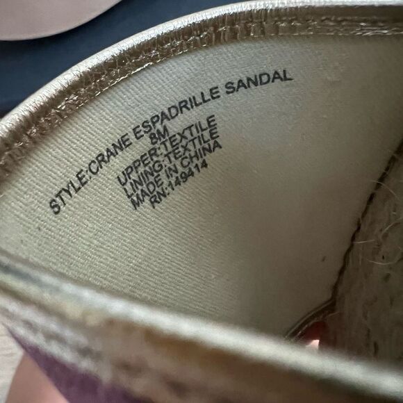 Johnny Was Lilac Crane Espadrille Sandals slides size 8 NWB - Picture 5 of 6